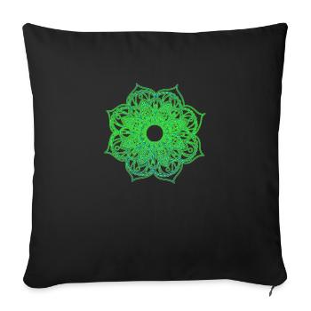 Mandala neongrün - Sofakissen mit Füllung 45 x 45 cm - Schwarz - Vorne