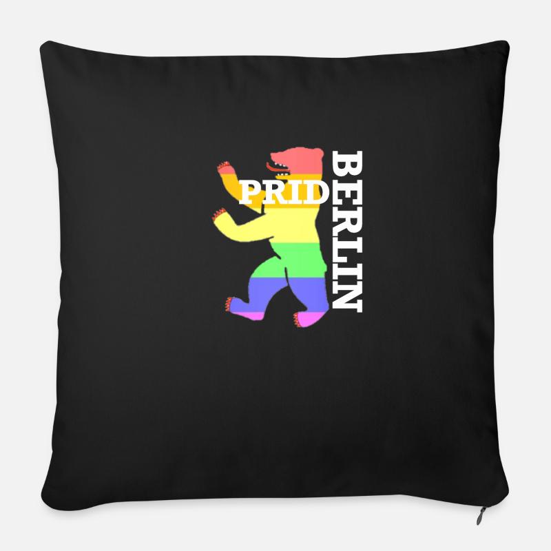 LGBT Berlin Pride Bear - Sofa pillow with filling 45cm x 45cm - black