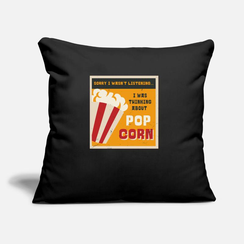 Manger du pop-corn Ironic Saying Corn Pop Corn Coussin et housse de 45 x 45 cm
