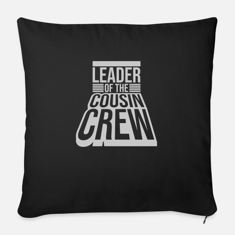Leader Cousin Crew Team - Sofakissen mit Füllung 45 x 45 cm - Schwarz
