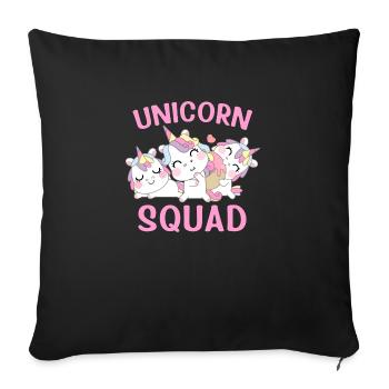 Einhörner Unicorn Squad - Sofa pillow with filling 45cm x 45cm - black - Front