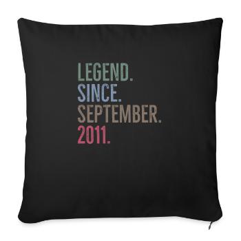 Legend Since September 2011 - Sofa pillow with filling 45cm x 45cm - black - Front