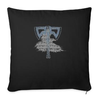 Odin Runen Hammer Viking - Sofakissen mit Füllung 45 x 45 cm - Schwarz - Vorne