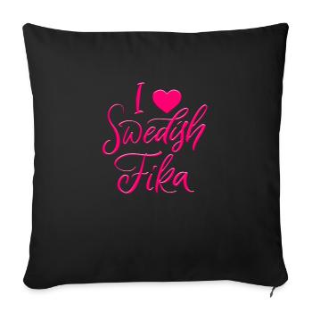 Schweden Schweden Viking Norden Skandinavien fika - Sofakissen mit Füllung 45 x 45 cm - Schwarz - Vorne