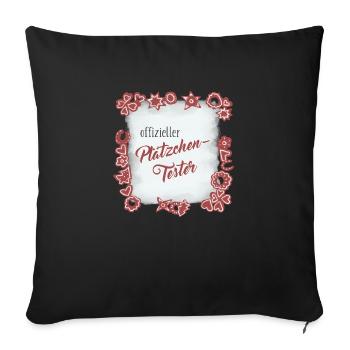 Offizieller Plätzchen Tester - Sofakissen mit Füllung 45 x 45 cm - Schwarz - Vorne