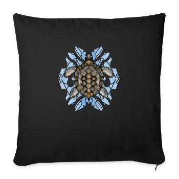 tortue - Coussin et housse de 45 x 45 cm - noir - Devant