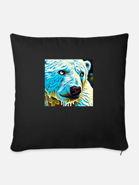 Eisbär - Sofakissen mit Füllung 45 x 45 cm - Schwarz