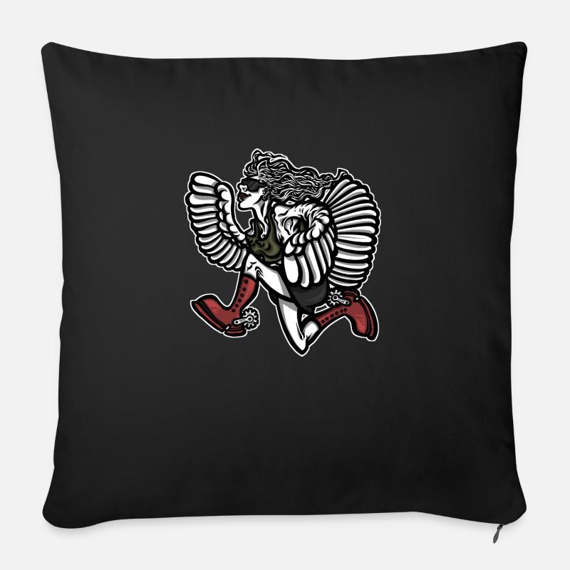 Gestiefelte Rennhenne - Sofakissen mit Füllung 45 x 45 cm - Schwarz