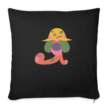 Chien de troupeau Chien avec chapeau - Coussin et housse de 45 x 45 cm - noir - Devant