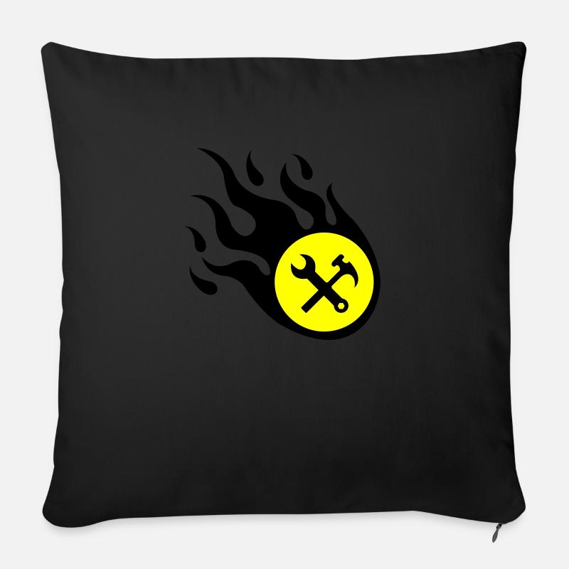 Handwerker Flamme - Sofakissen mit Füllung 45 x 45 cm - Schwarz