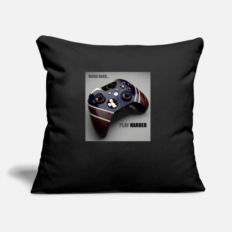 Game Controller Work Hard Geschenk Sofakissen mit Füllung 45 x 45 cm