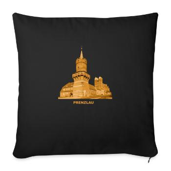 Prenzlau Stettiner Tor Marienkirche Brandenburg - Coussin et housse de 45 x 45 cm - noir - Devant