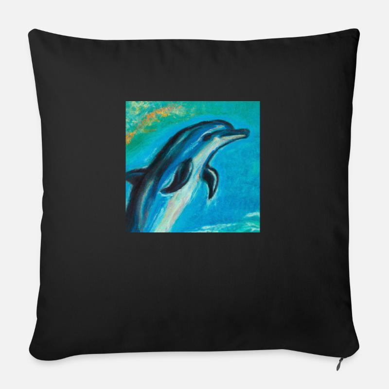 Delfin - Sofakissen mit Füllung 45 x 45 cm - Schwarz