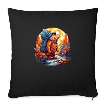 Mole rat has not yet reached its goal - Sofa pillow with filling 45cm x 45cm - black - Front