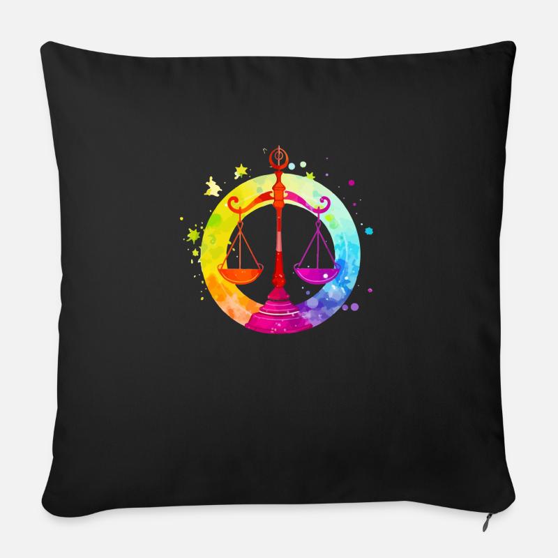 Signe de la balance 2 - Coussin et housse de 45 x 45 cm - noir