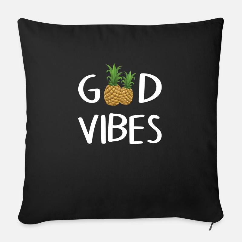 Bonnes vibrations - Coussin et housse de 45 x 45 cm - noir