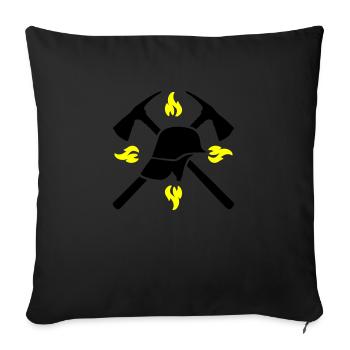 Firefighter Helmet Axe 2 - Sofa pillow with filling 45cm x 45cm - black - Front