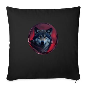 wolf - Sofa pillow with filling 45cm x 45cm - black - Front