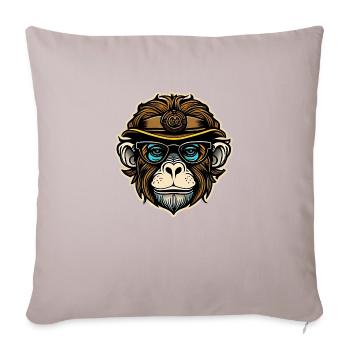 Cooler Hipster Affe mit Sonnenbrille - Sofakissen mit Füllung 45 x 45 cm - helles Taupe - Vorne