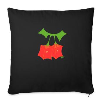 Cerises hyperboliques - Coussin et housse de 45 x 45 cm - noir - Devant
