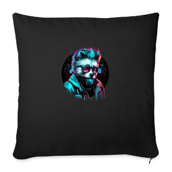 Cyber panda - Coussin et housse de 45 x 45 cm - noir - Devant