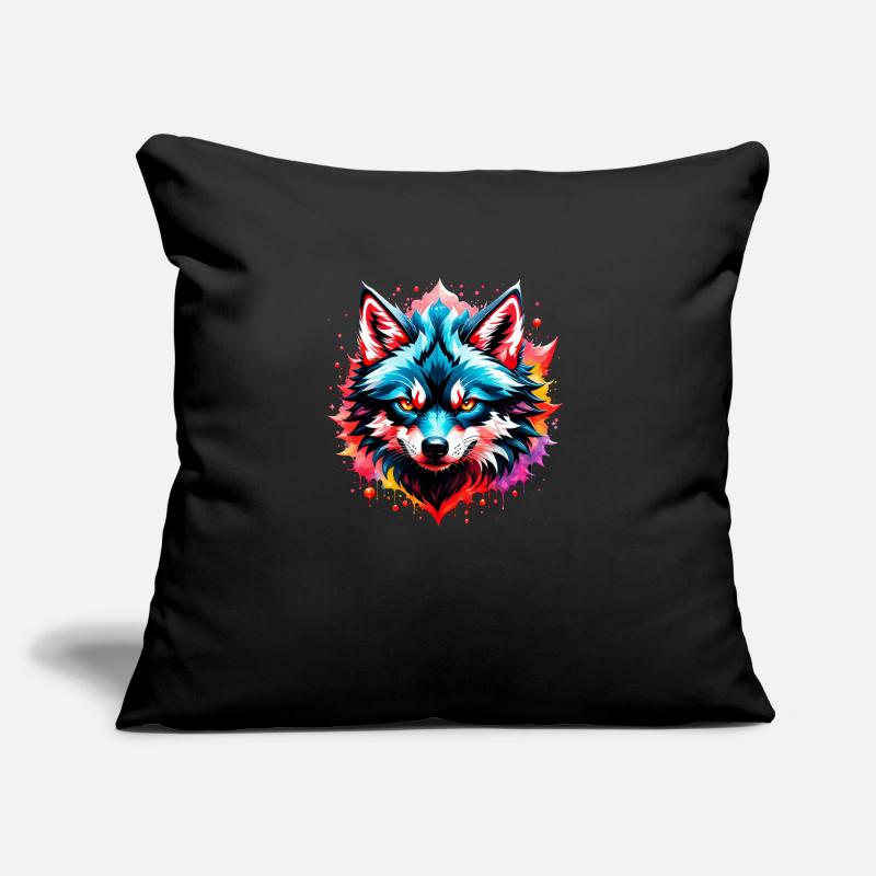 Wolf Tattoo Sofakissen mit Füllung 45 x 45 cm