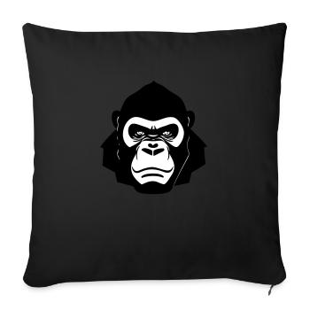Harter Gorilla im Cartoon Stil - Sofakissen mit Füllung 45 x 45 cm - Schwarz - Vorne