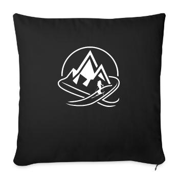 Skitour - Sofakissen mit Füllung 45 x 45 cm - Schwarz - Vorne