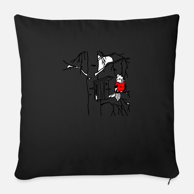 Bird - Sofa pillow with filling 45cm x 45cm - black