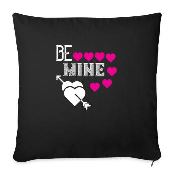 Be Mine Valentine - Sofa pillow with filling 45cm x 45cm - black - Front