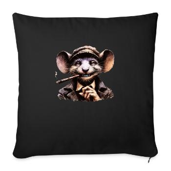 Souris cigare - Coussin et housse de 45 x 45 cm - noir - Devant