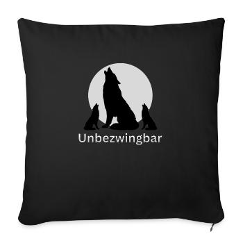 Loups indomptables - Sort - ApriNoeScor - Coussin et housse de 45 x 45 cm - noir - Devant