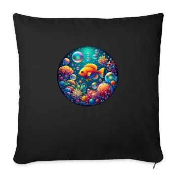 Underwater Magic World - Sofa pillow with filling 45cm x 45cm - black - Front