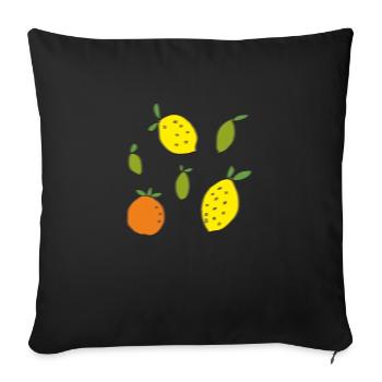 zitrusfrüchte in bewegung - Sofakissen mit Füllung 45 x 45 cm - Schwarz - Vorne