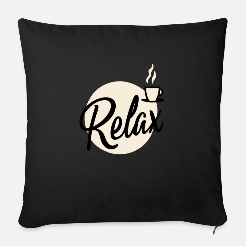 Relax by Coffee - Sofakissen mit Füllung 45 x 45 cm - Schwarz