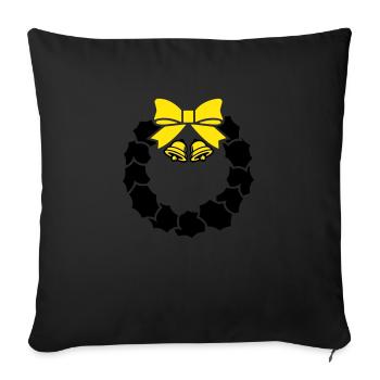 Wreath Bells 002 - Sofa pillow with filling 45cm x 45cm - black - Front