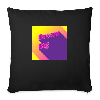 dreambig - Coussin et housse de 45 x 45 cm - noir - Devant