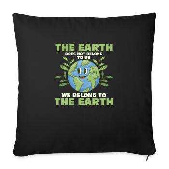 La Terre ne nous appartient pas Journée de la Terre Planète - Coussin et housse de 45 x 45 cm - noir - Devant