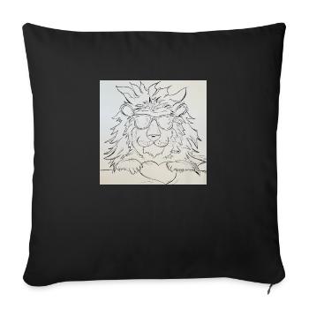 Leo Love with Heart - Sofa pillow with filling 45cm x 45cm - black - Front