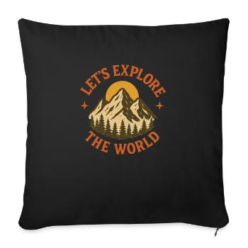 Explorons le monde - Coussin et housse de 45 x 45 cm - noir - Devant