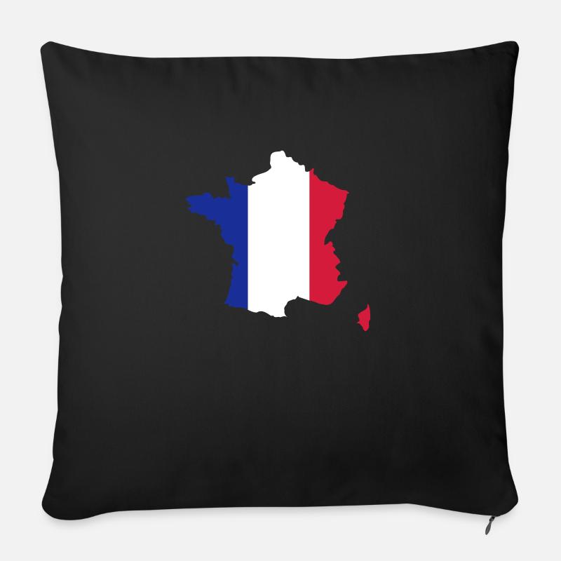 France - Coussin et housse de 45 x 45 cm - noir