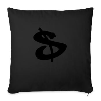dollar sign - Coussin et housse de 45 x 45 cm - noir - Devant
