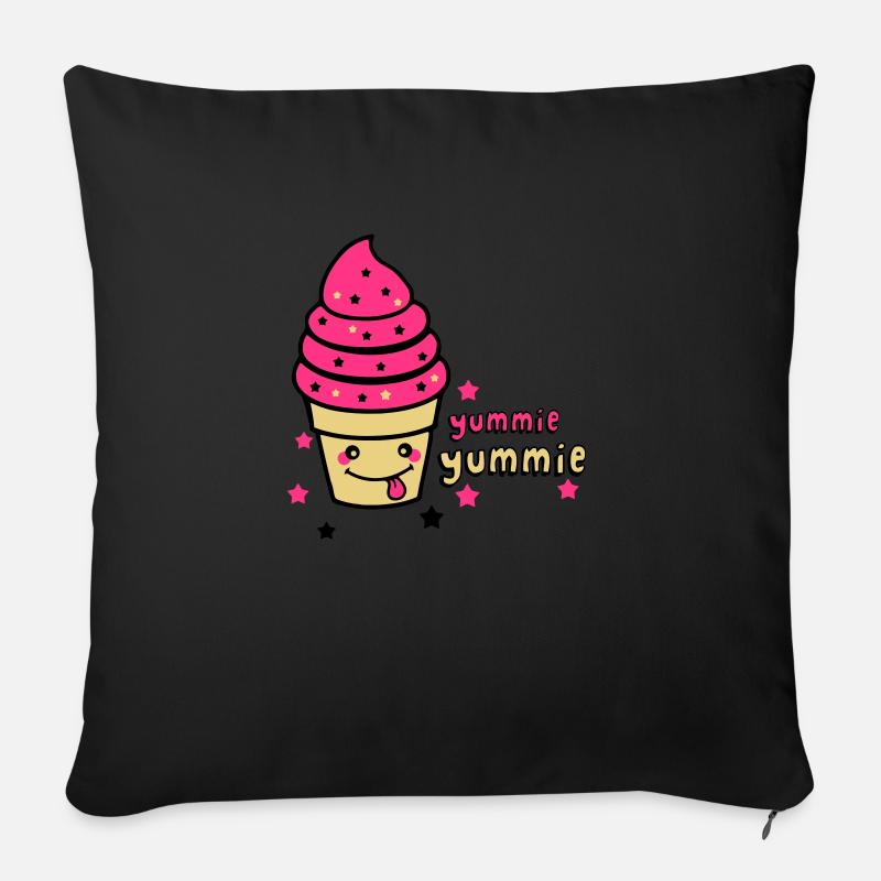 yummie yummie - Sofakissen mit Füllung 45 x 45 cm - Schwarz