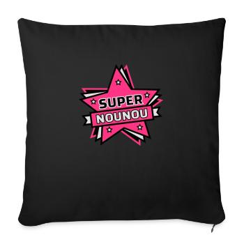 super nounou - Coussin et housse de 45 x 45 cm - noir - Devant