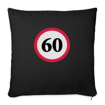 geschwindigkeitstafel_60 - Sofakissen mit Füllung 45 x 45 cm - Schwarz - Vorne
