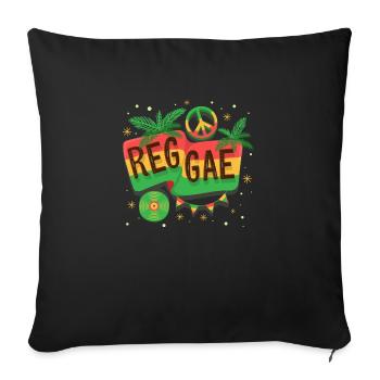 reggae - Sofa pillow with filling 45cm x 45cm - black - Front