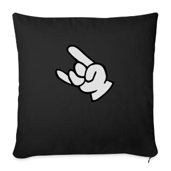 rock n roll hand fork - Sofa pillow with filling 45cm x 45cm - black - Front