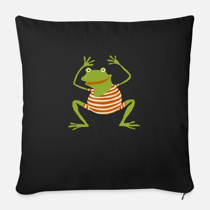 Frosch badet - Sofakissen mit Füllung 45 x 45 cm - Schwarz