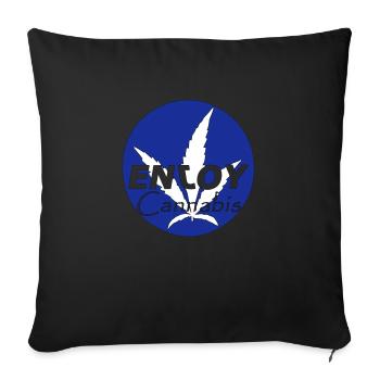ENJOY CANNABIS - Sofa pillow with filling 45cm x 45cm - black - Front