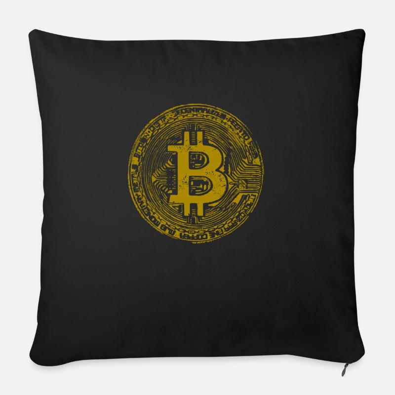 GOLD BITCOIN - Sofakissen mit Füllung 45 x 45 cm - Schwarz